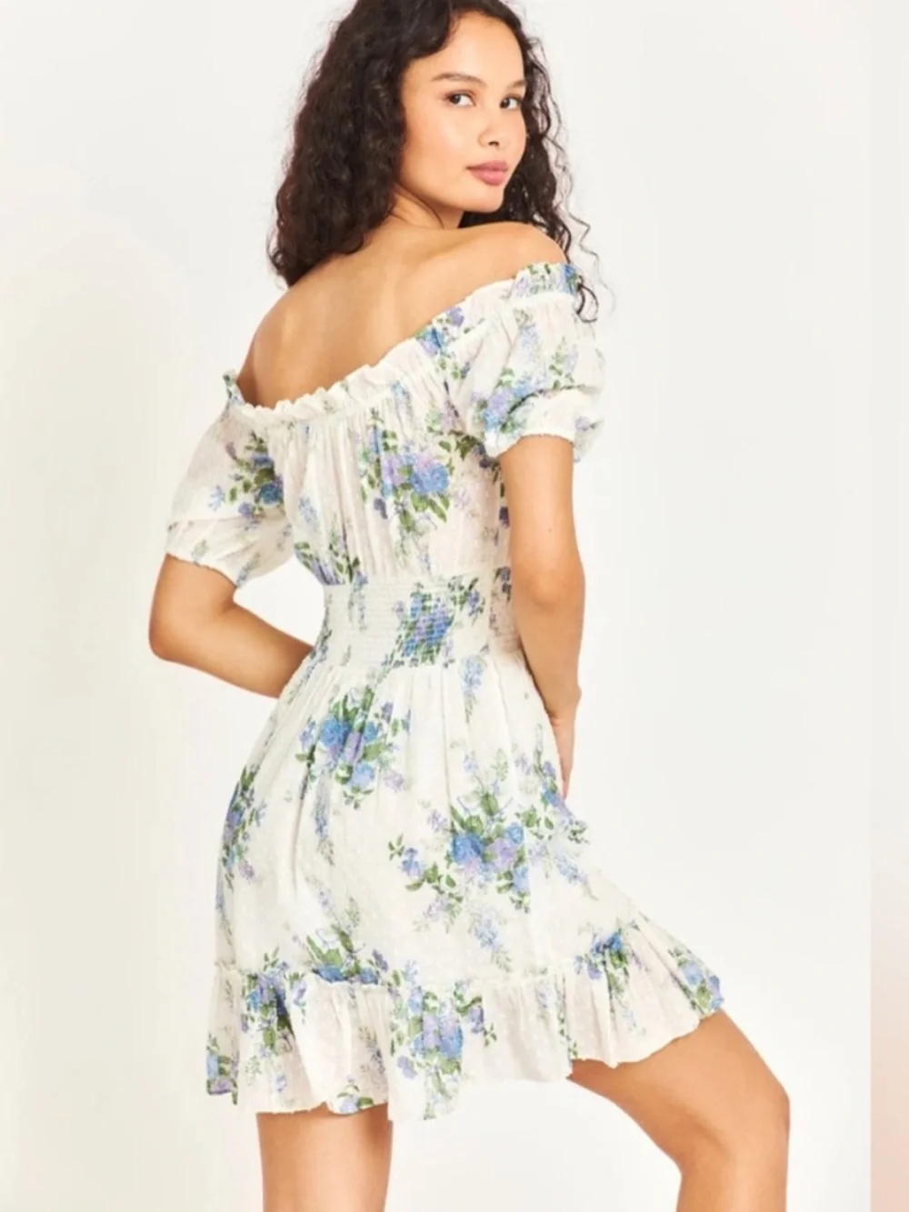 NEW Loveshackfancy Lai Mini Dress in Periwinkle Aqua Womens Size XL NWT.     L24